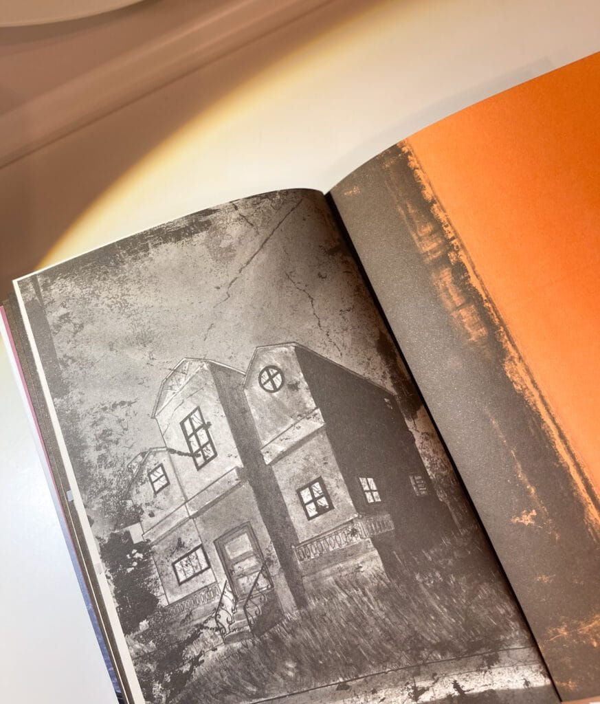 Ilustração livro A casa dos pesadelos que mostra uma fachada sombria